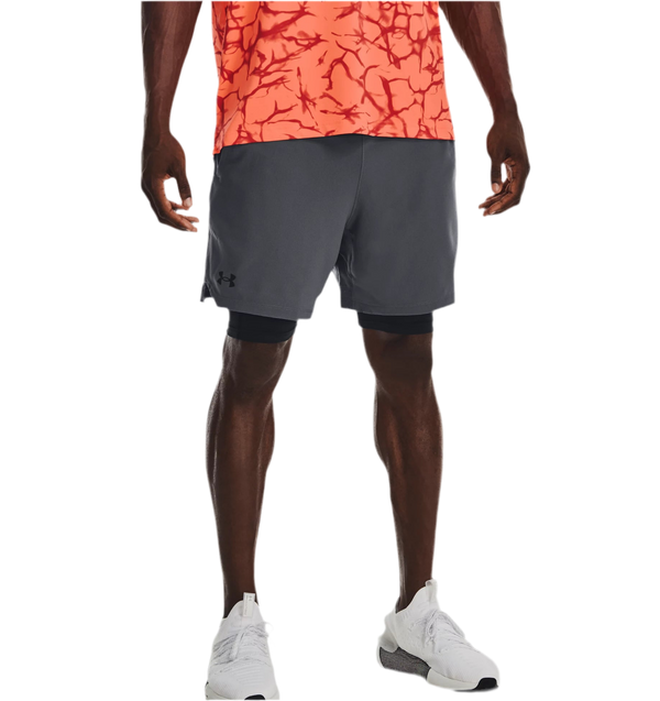 UNDER ARMOUR VANISH WOVEN 2-IN-1 SHORTS PITCH GREY MAN