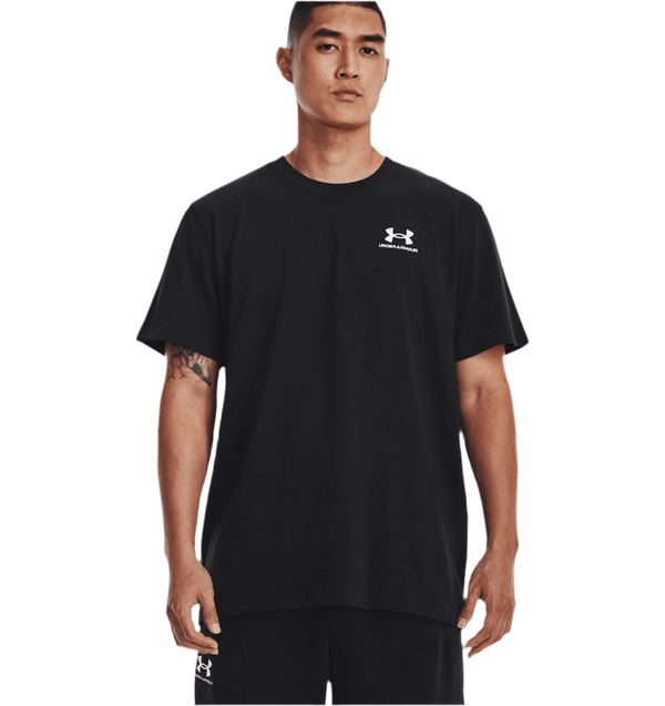 UNDER ARMOUR LOGO EMBROIDERED HEAVYWEIGHT SHORT SLEEVE BLACK MAN