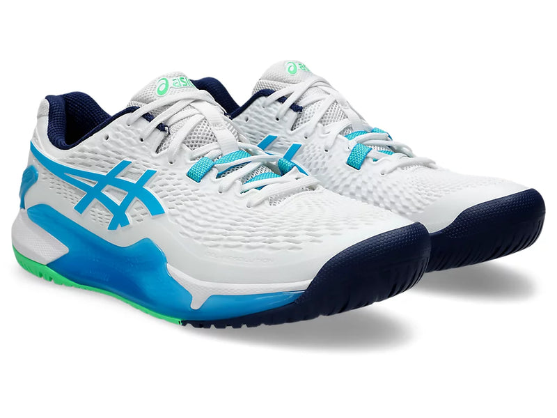 ASICS GEL-RESOLUTION 9 AC WHITE/DIGITAL AQUA MAN