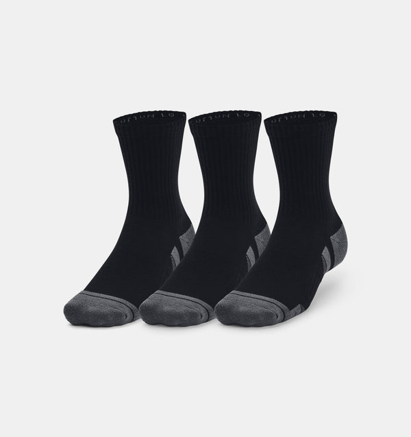 UNDER ARMOUR PERFORMANCE COTTON MID-CREW SOCKS BLACK (3X)