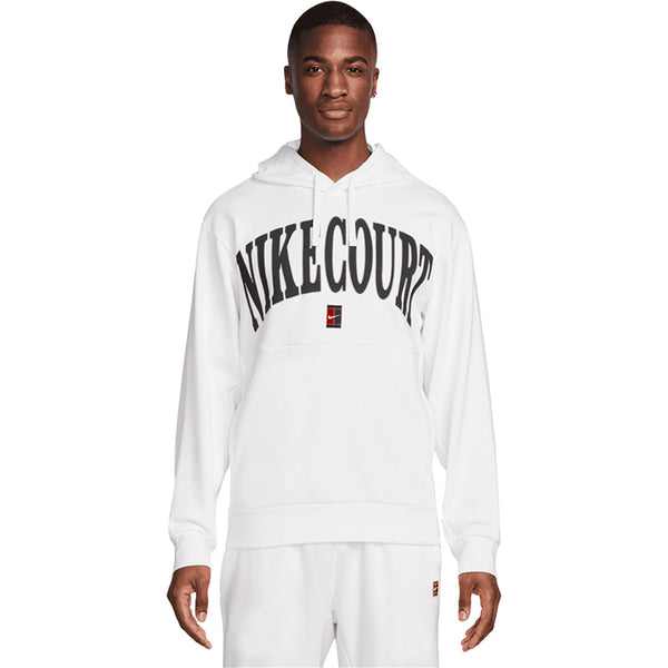 NIKE FLEECE TENNIS HOODIE WHITE MAN