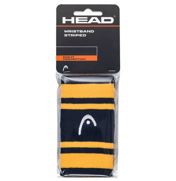 HEAD JUMBO WRISTBAND STRIPED NAVY/BANANA (2X)