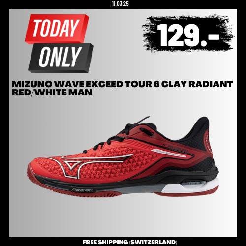 MIZUNO WAVE EXCEED TOUR 6 CLAY RADIANT RED/WHITE MAN