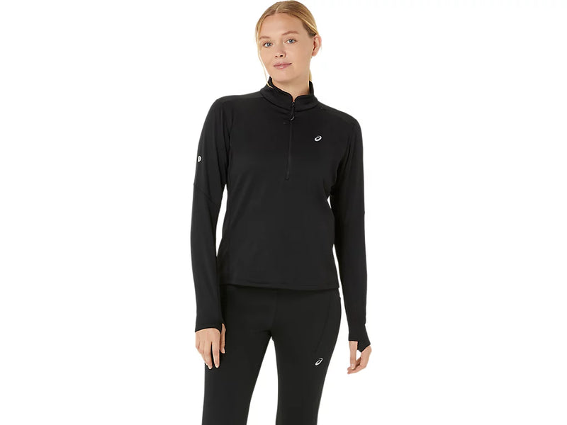 ASICS ROAD WINTER 1/2 ZIP LAYER BLACK WOMAN