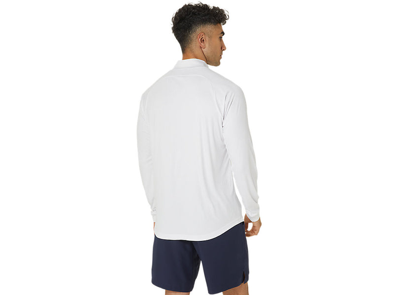 ASICS COURT LS 1/2 ZIP TOP WHITE MAN