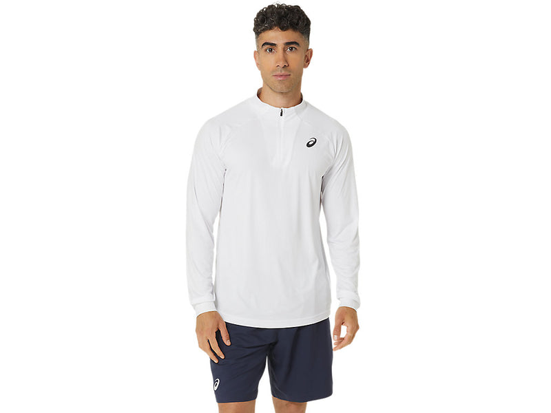 ASICS COURT LS 1/2 ZIP TOP WHITE MAN