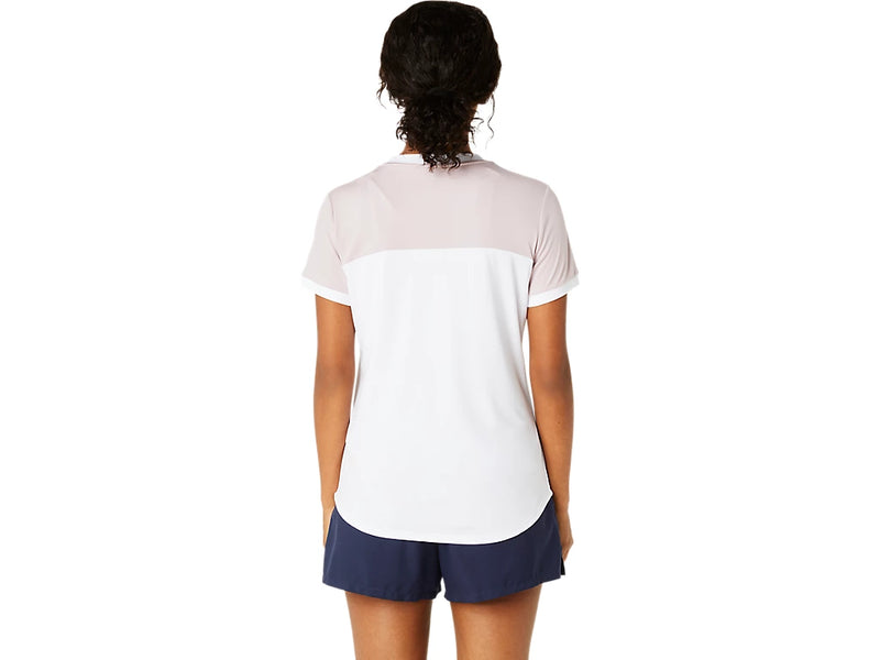 ASICS COURT SS TOP WHITE/WATERSHED ROSE WOMAN