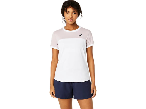 ASICS COURT SS TOP WHITE/WATERSHED ROSE WOMAN