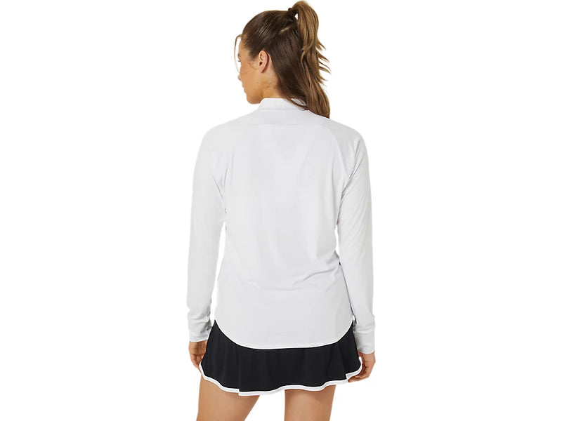 ASICS COURT LS 1/2 ZIP TOP WHITE WOMAN