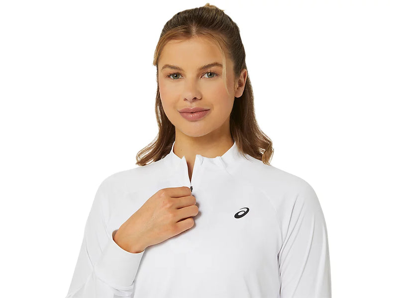 ASICS COURT LS 1/2 ZIP TOP WHITE WOMAN