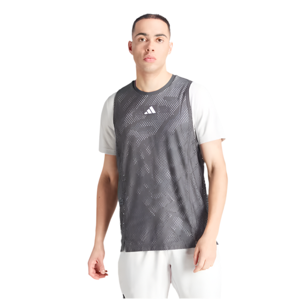 ADIDAS TENNIS PRO LAYERING TEE CARBON GREY MAN