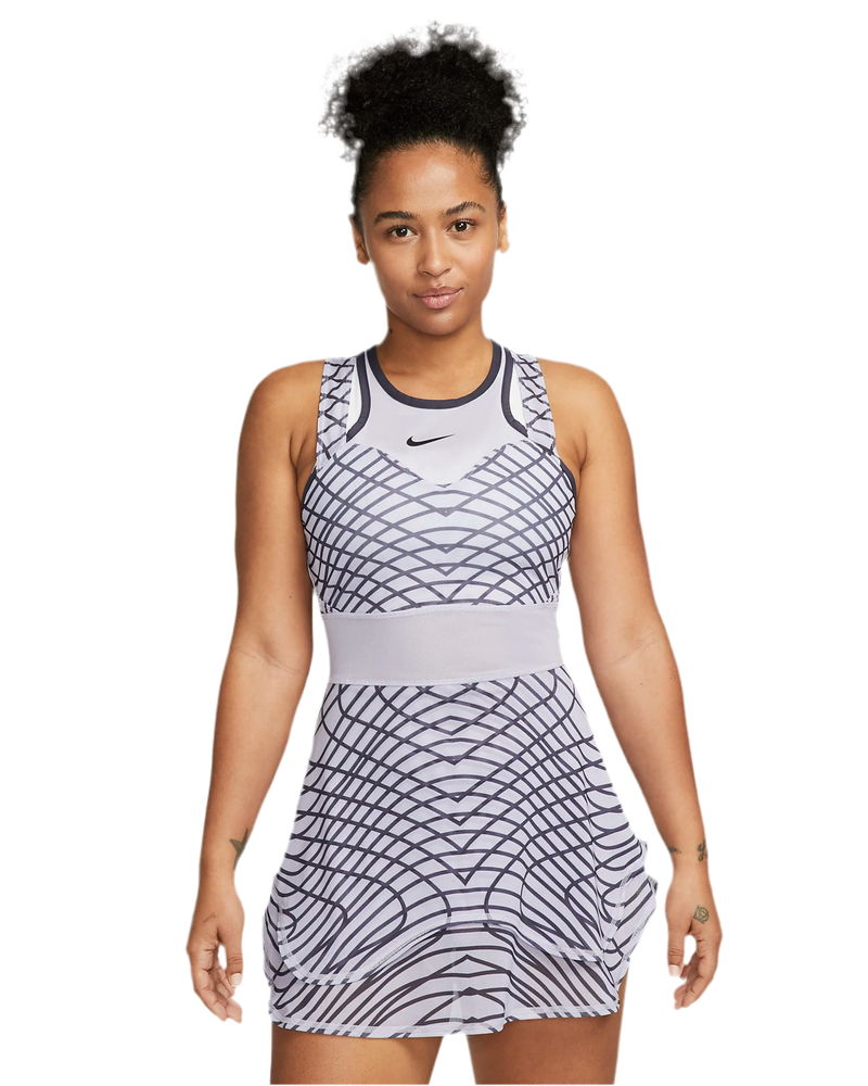 NIKE NIKE COURT DRI-FIT SLAM DRESS GREY WOMAN