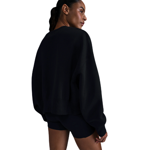 NIKE COURT PHOENIX FLEECE OVER-OVERSIZED CREW-NECK TENNIS BLACK WOMAN