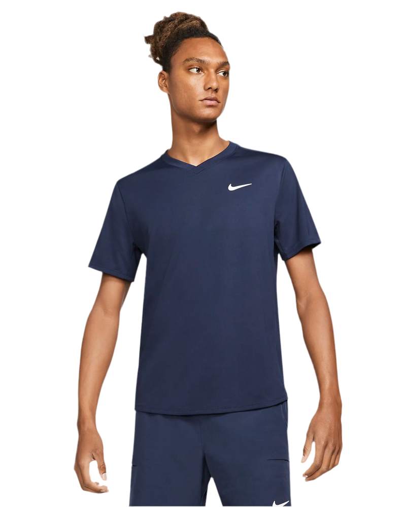 NIKE COURT DRI-FIT VICTORY TENNIS TOP NAVY MAN