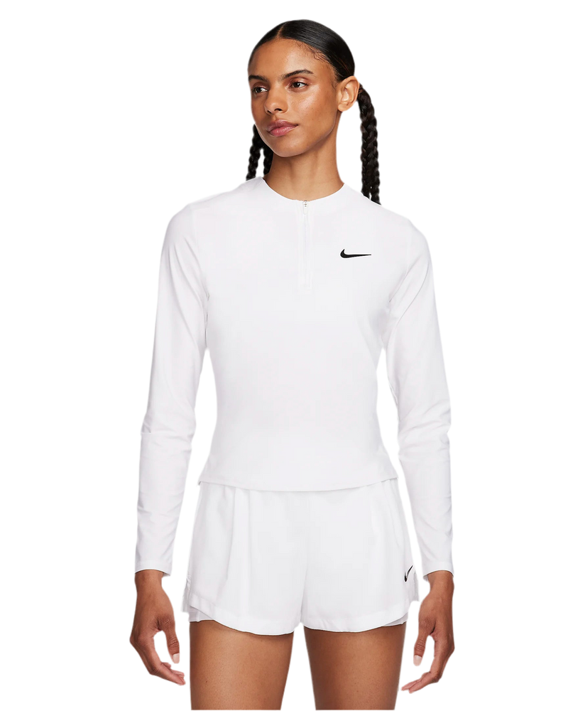 NIKE SPRING ADVANTAGE 1/4 ZIP LONG SLEEVE WHITE WOMAN