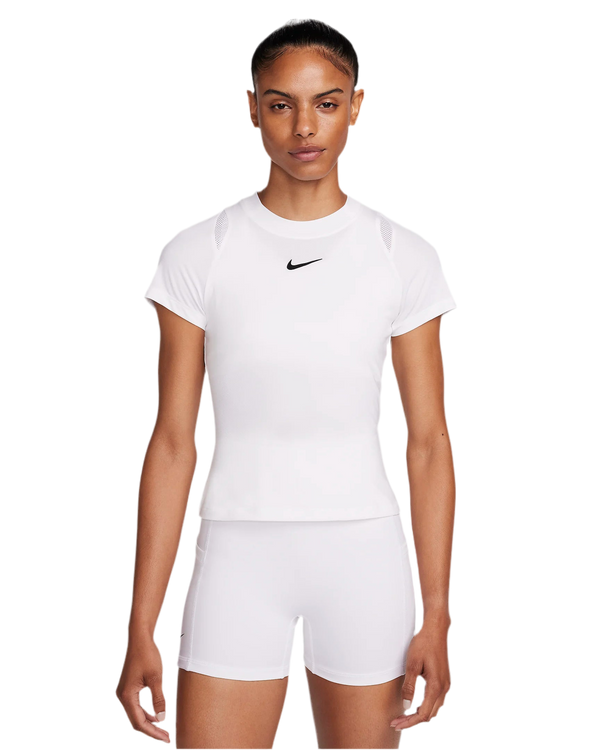 NIKE COURT ADVANTAGE DRI-FIT SHORT-SLEEVE TENNIS TOP WHITE WOMAN