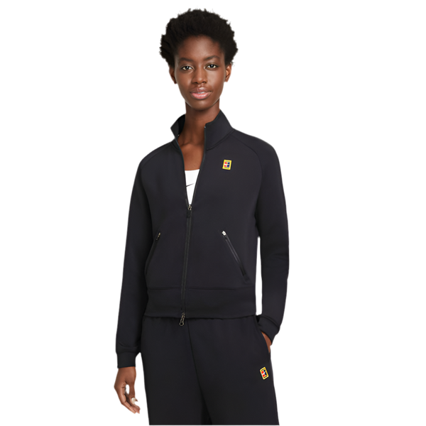 NIKE FULL-ZIP TENNIS JACKET BLACK WOMAN