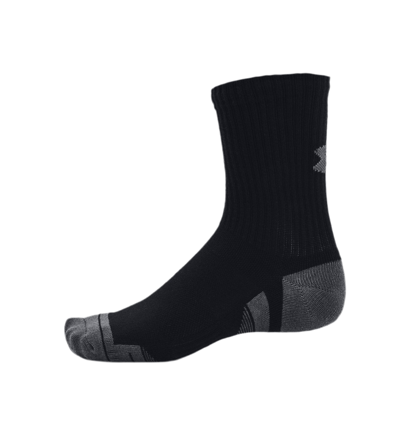 UNDER ARMOUR PERFORMANCE COTTON MID-CREW SOCKS BLACK (3X)