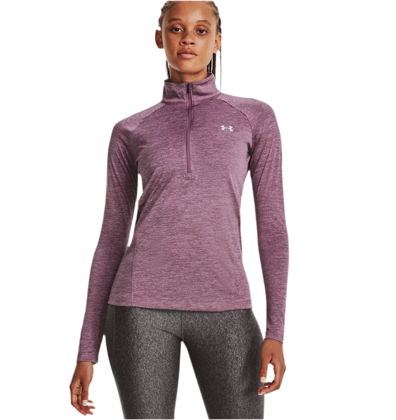 UNDER ARMOUR TECH TWIST 1/2 ZIP MISTY PURPLE/FRESH ORCHID WOMAN