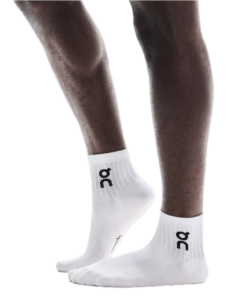 ON LOGO SOCK MID WHITE (3X)