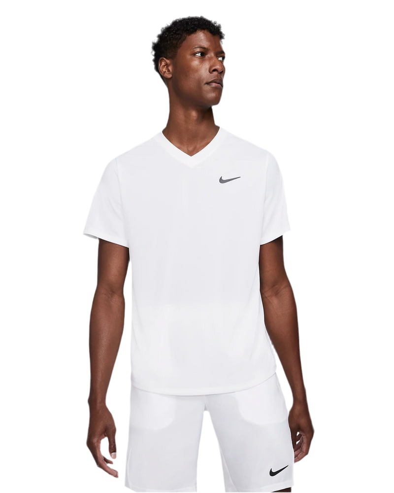 NIKE COURT DRI-FIT VICTORY TENNIS TOP WHITE MAN