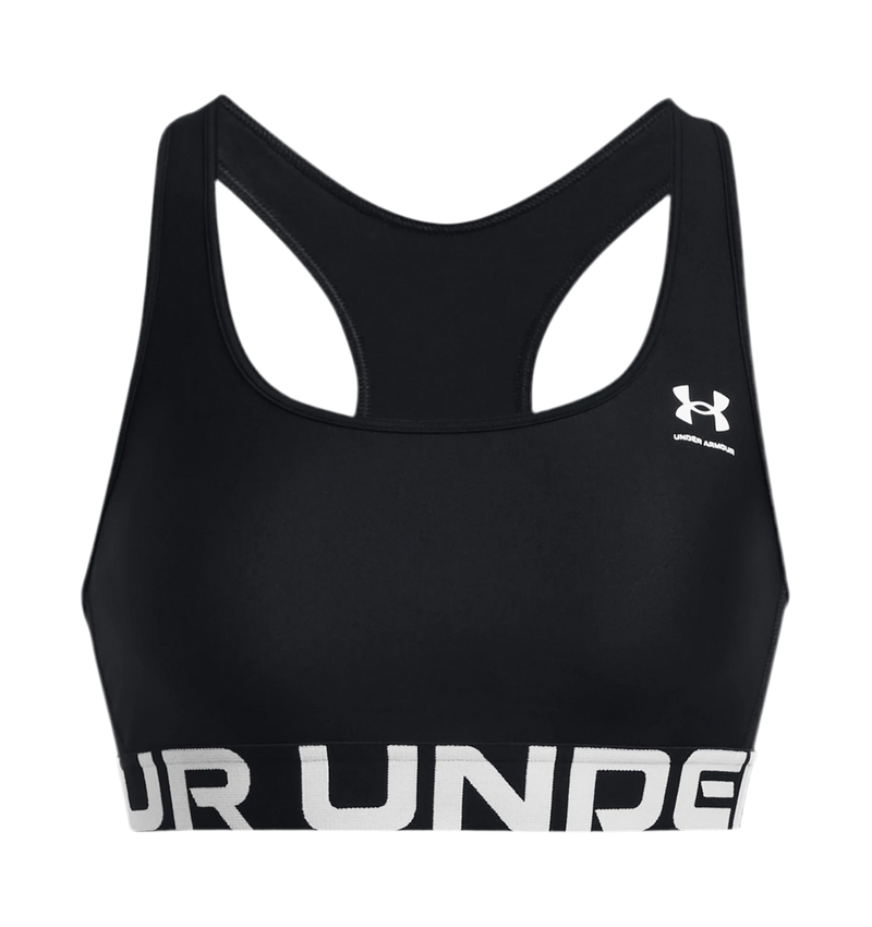 UNDER ARMOUR HEATGEAR® ARMOUR MID BRANDED SPORTS BRA BLACK WOMAN