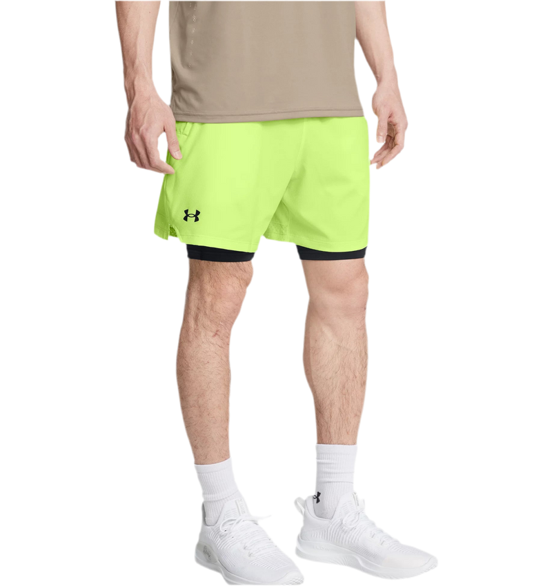 UNDER ARMOUR VANISH WOVEN 2-IN-1 SHORTS MORPH GREEN/BLACK MAN