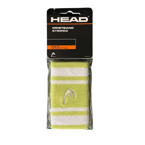 HEAD JUMBO WRISTBAND STRIPED LIGHT LIME/WHITE (2X)