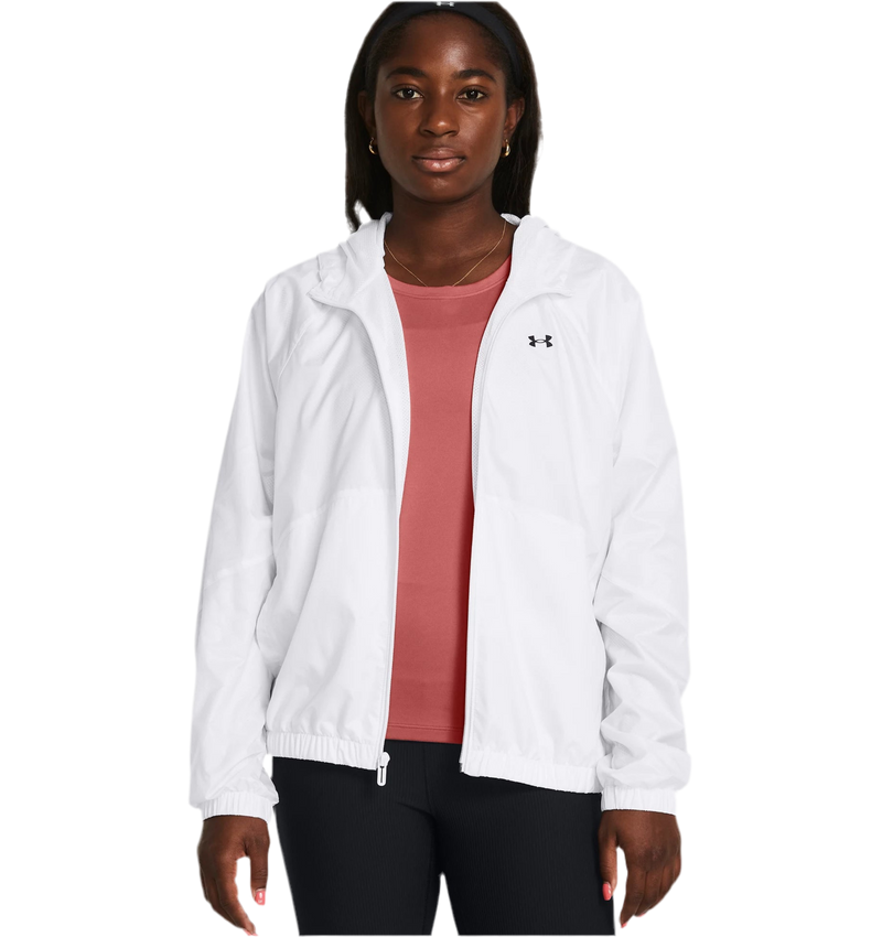 UNDER ARMOUR RIVAL SPORT WINDBREAKER WHITE WOMAN