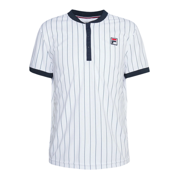 FILA T-SHIRT STRIPES BUTTON WHITE MAN