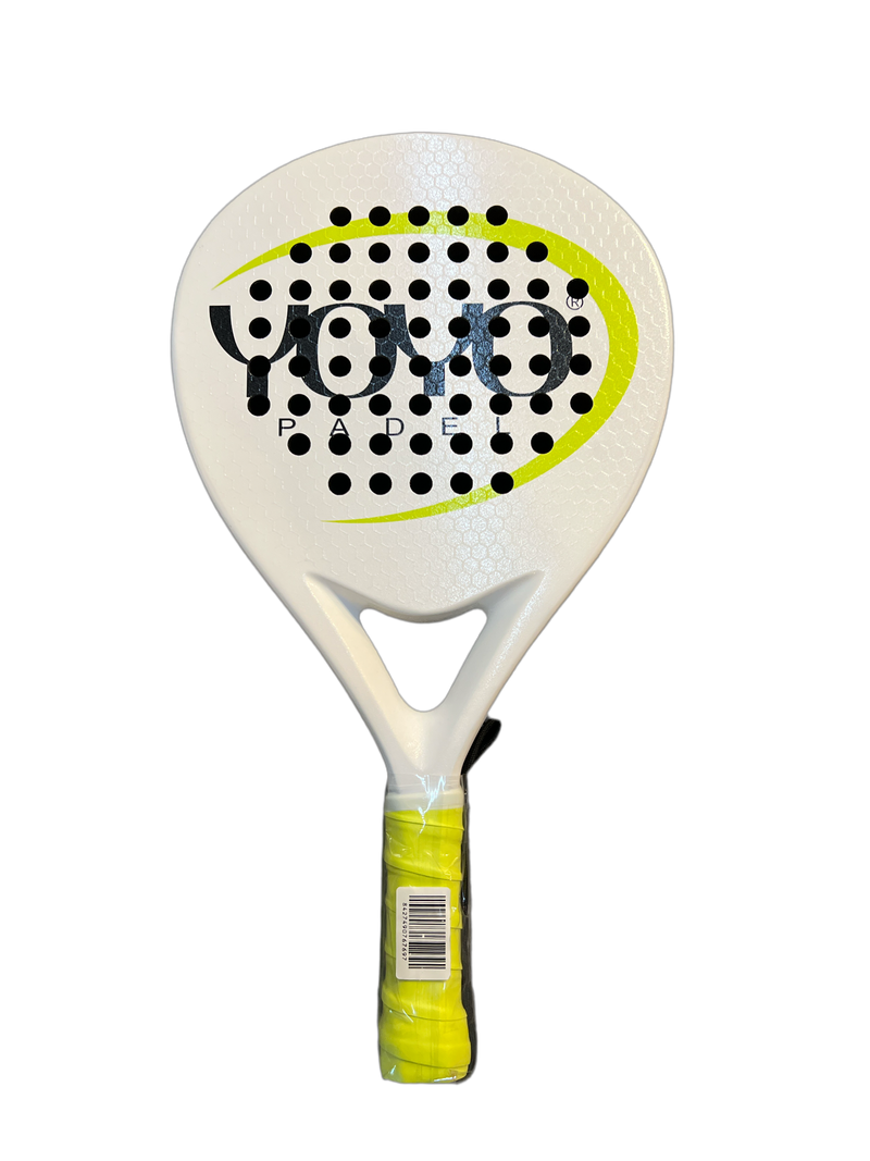 YOYO-PADEL RACQUET CARBON 12K 3D + SANDPAPER SURFACE WHITE