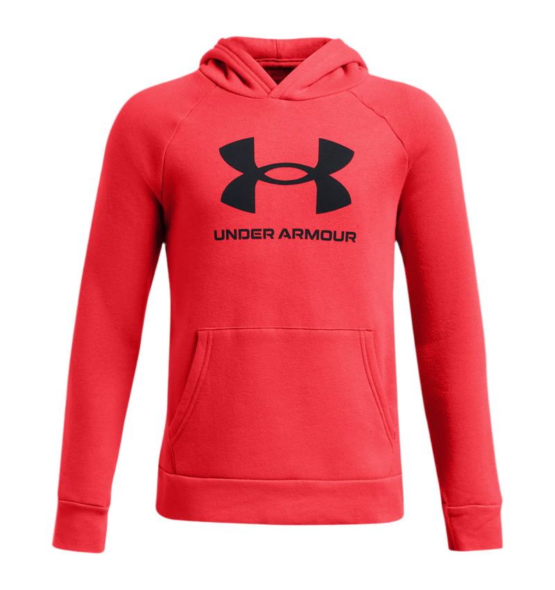 UNDER ARMOUR RIVAL FLEECE BIG LOGO HOODIE RED JUNIOR