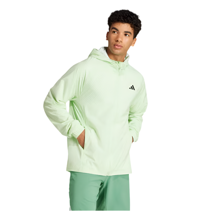 ADIDAS TENNIS PRO SEMI-TRANSPARENT FULL-ZIP JACKET GREEN SPARK MAN