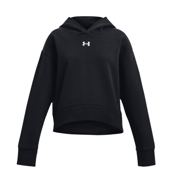 UNDER ARMOUR RIVAL FLEECE CROP HOODIE BLACK GIRL