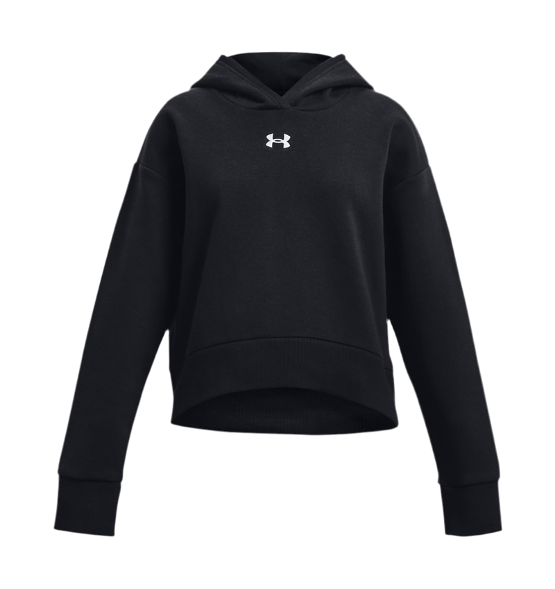 UNDER ARMOUR RIVAL FLEECE CROP HOODIE BLACK GIRL