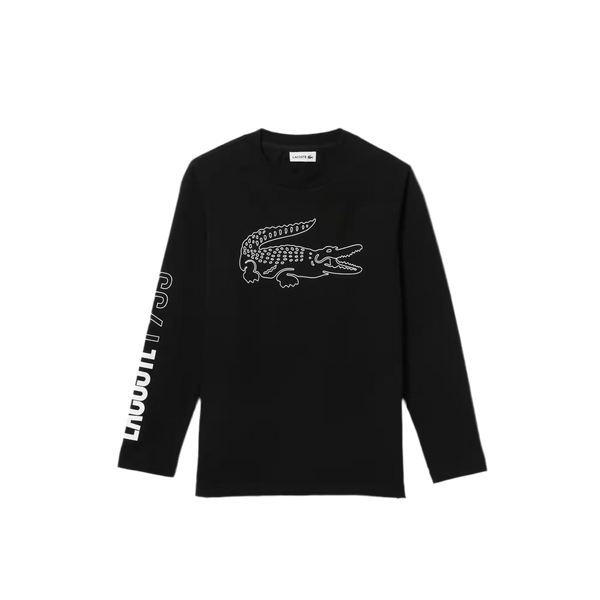 LACOSTE CROCODILE PRINT T-SHIRT BLACK BOY