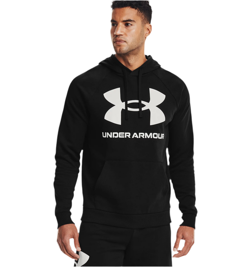 UNDER ARMOUR RIVAL FLEECE BIG LOGO HOODIE BLACK MAN