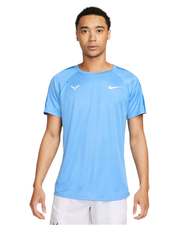 NIKE RAFA CHALLENGER DRI-FIT SHORT-SLEEVE TENNIS TOP AZURE MAN