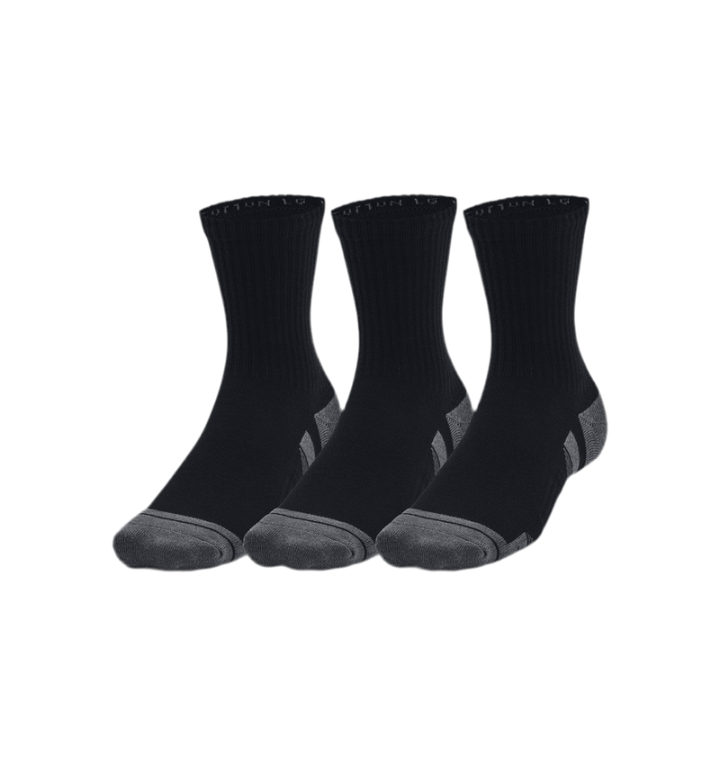 UNDER ARMOUR PERFORMANCE COTTON MID-CREW SOCKS BLACK (3X)