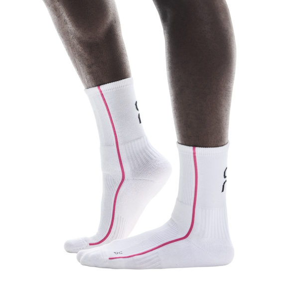 ON COURT SOCK HIGH WHITE/PINK