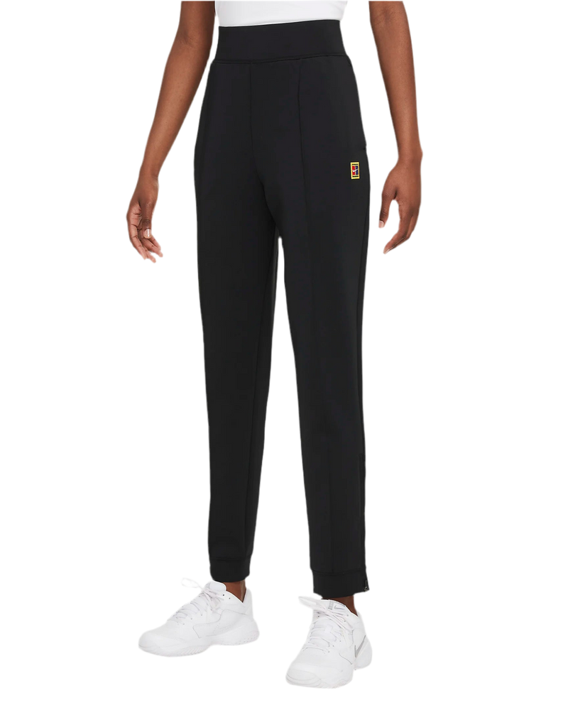 NIKE COURT DRI-FIT KNIT TENNIS PANTS BLACK WOMAN