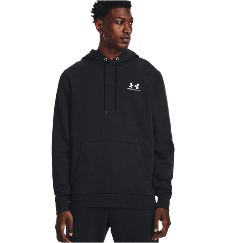 UNDER ARMOUR ESSENTIAL FLEECE HOODIE BLACK MAN