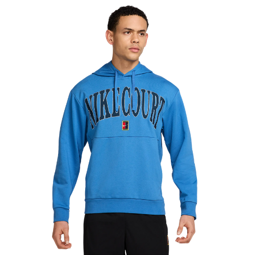 NIKE COURT HERITAGE DRI-FIT FLEECE TENNIS HOODIE STAR BLUE MAN