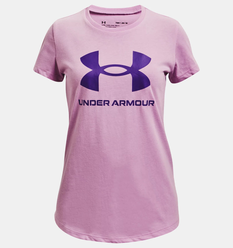 UNDER ARMOUR GRAPHIC SHORT SLEEVE PURPLE GIRL