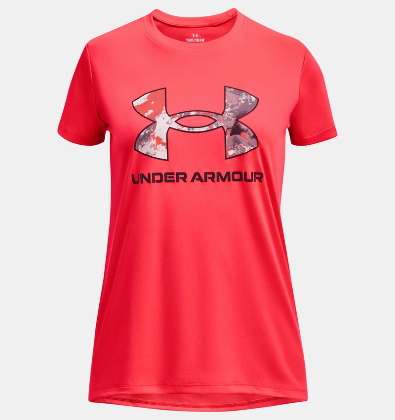 UNDER ARMOUR TECHâ„¢ PRINT FILL BIG LOGO SHORT SLEEVE BETA GIRL