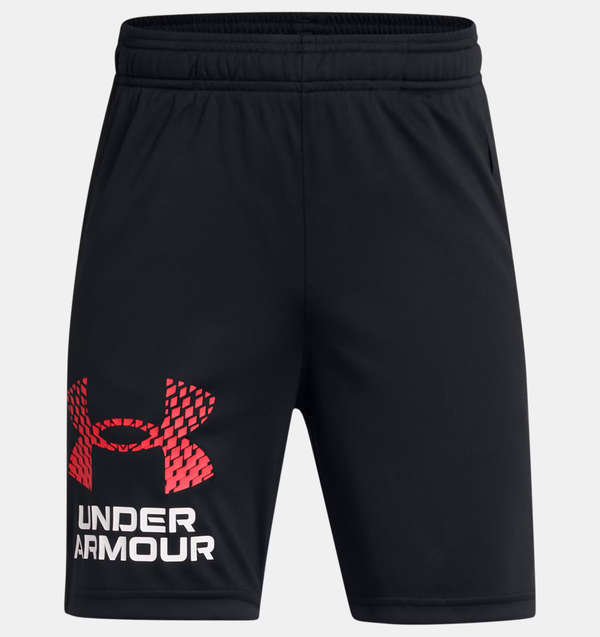 UNDER ARMOUR TECHâ„¢ LOGO SHORTS BLACK/RED JUNIOR