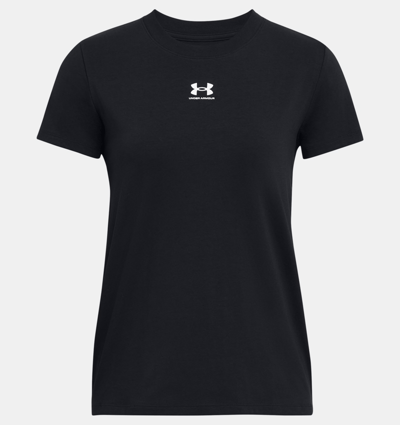 UNDER ARMOUR RIVAL CORE SHORT SLEEVE BLACK WOMAN