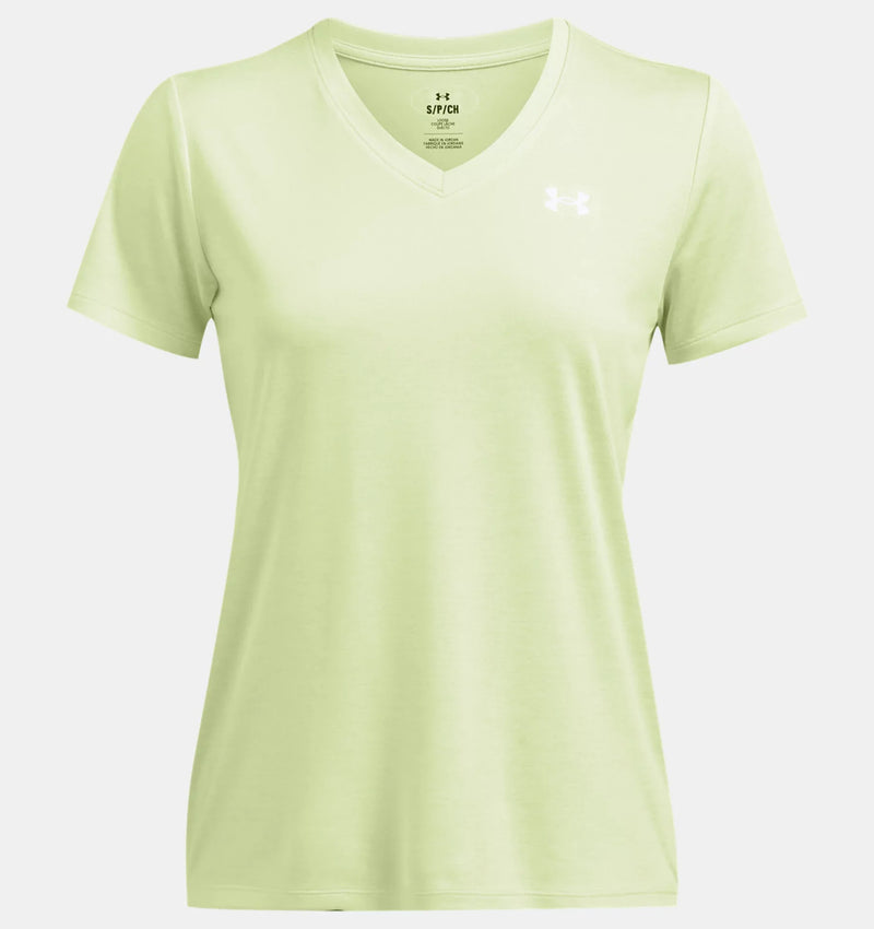 UNDER ARMOUR TECHâ„¢ TWIST V-NECK SHORT SLEEVE RETRO GREEN WOMAN