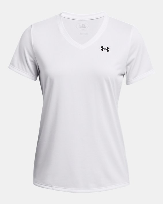 UNDER ARMOUR TECH™ V-NECK SHORT SLEEVE WHITE WOMAN