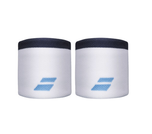 BABOLAT WRISTBAND WHITE/BLUE TURQUOISE (2X)